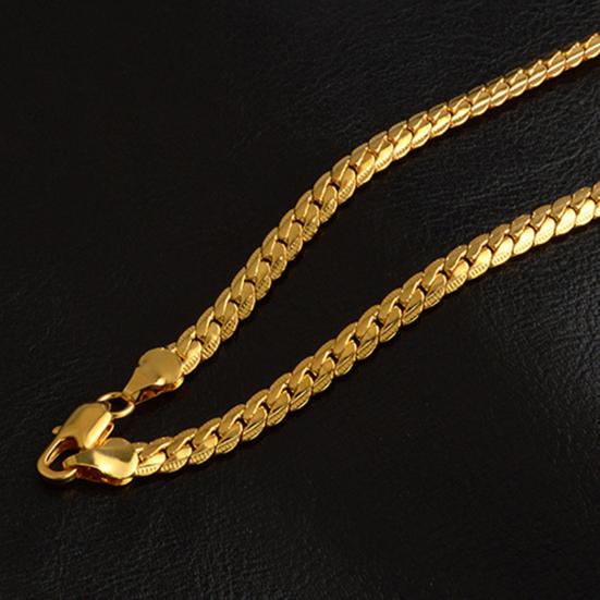 Unisex Fashion Gold Plated Polished Necklace Link Chain Jewelry Gift for Banquet