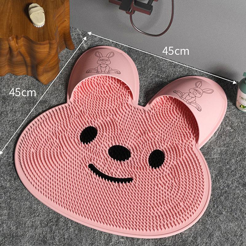 1pc Rabbit Silicone Massage Foot Mat, Bathroom Non-slip Mat, Bath Rubbing Foot Artifact, Washing Feet To Remove Dead Skin, Showe