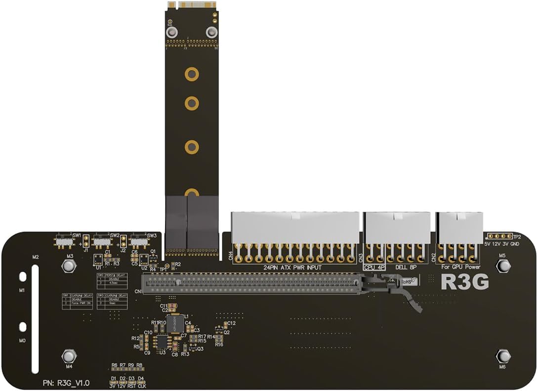 

JMT M Key NVMe Зовнішній стенд-кронштейн для відеокарти 64 Гбіт/с Повношвидкісний кабель-подовжувач PCIe x4 Оновлена версія R43SG для відеокарти 1660 M.2 4.0
