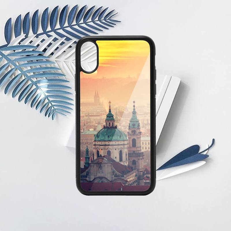 Prague Europe Prettiest Bridges City Phone Case PC pro iPhone 11 12 13 pro XS MAX 8 7 6 6S Plus X XR Luxusní skořepinové pozadí