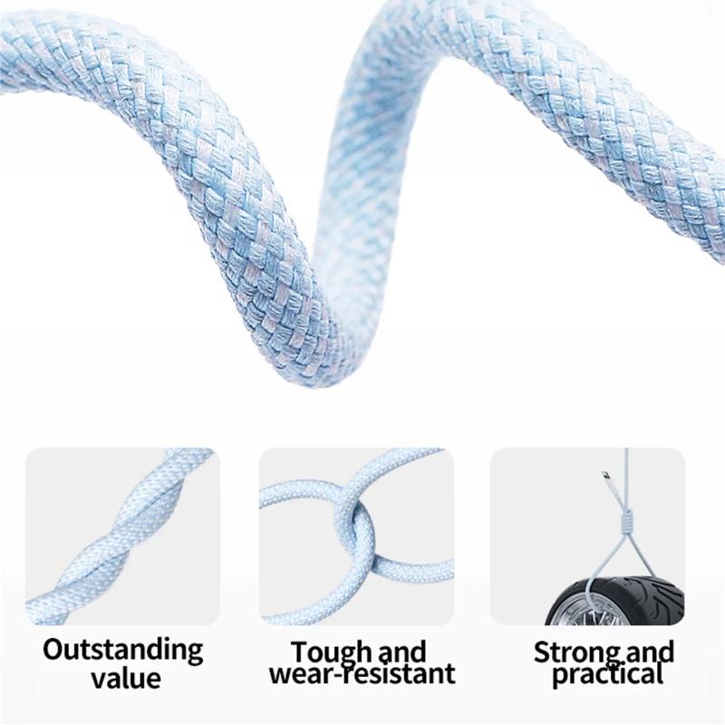 Invisible Fast Charging Cable Lanyard Cord 60W Thick Copper Wire Lightning Port Weaving Key Chain For iPhone Phone Accessaries
