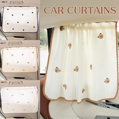 Cute Cartoon Embroidered Thickened Cotton Baby Car Suction Installed UV Cup Window Cover Sunshade Sliding Protection Curtai N4Q8