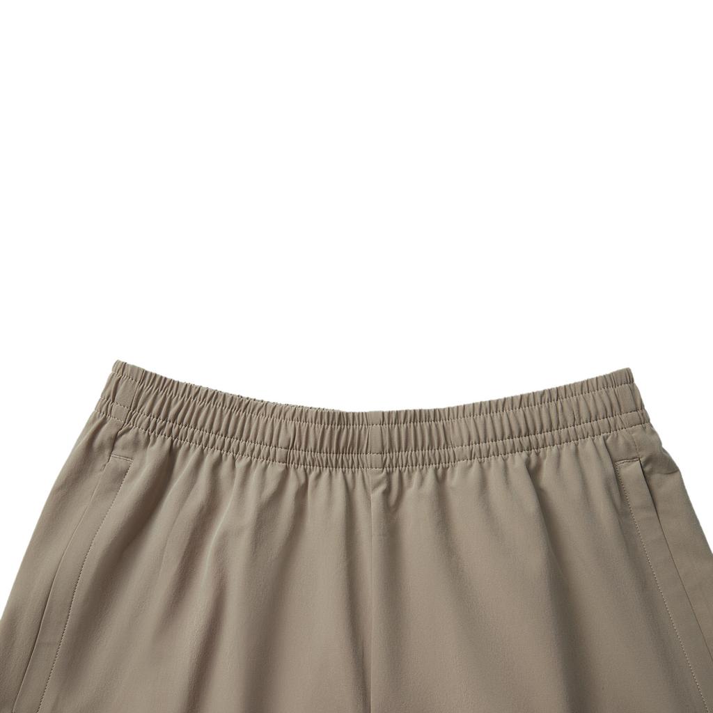 Li Ning Fitness Series Solid Color Mid Waist Drawstring Quick Dry Straight Leg Sports Shorts Men Shorts Brown AKSV111-9