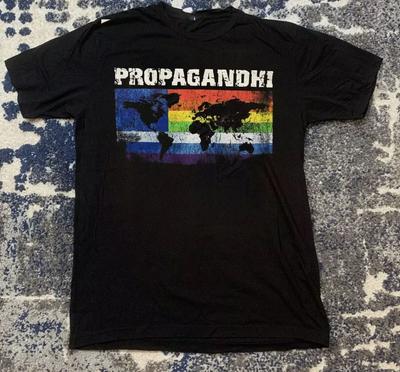 Propagandhi Flaga Zespołu Czarny Bawełniany T-SHIRT PEŁNY ROZMIAR