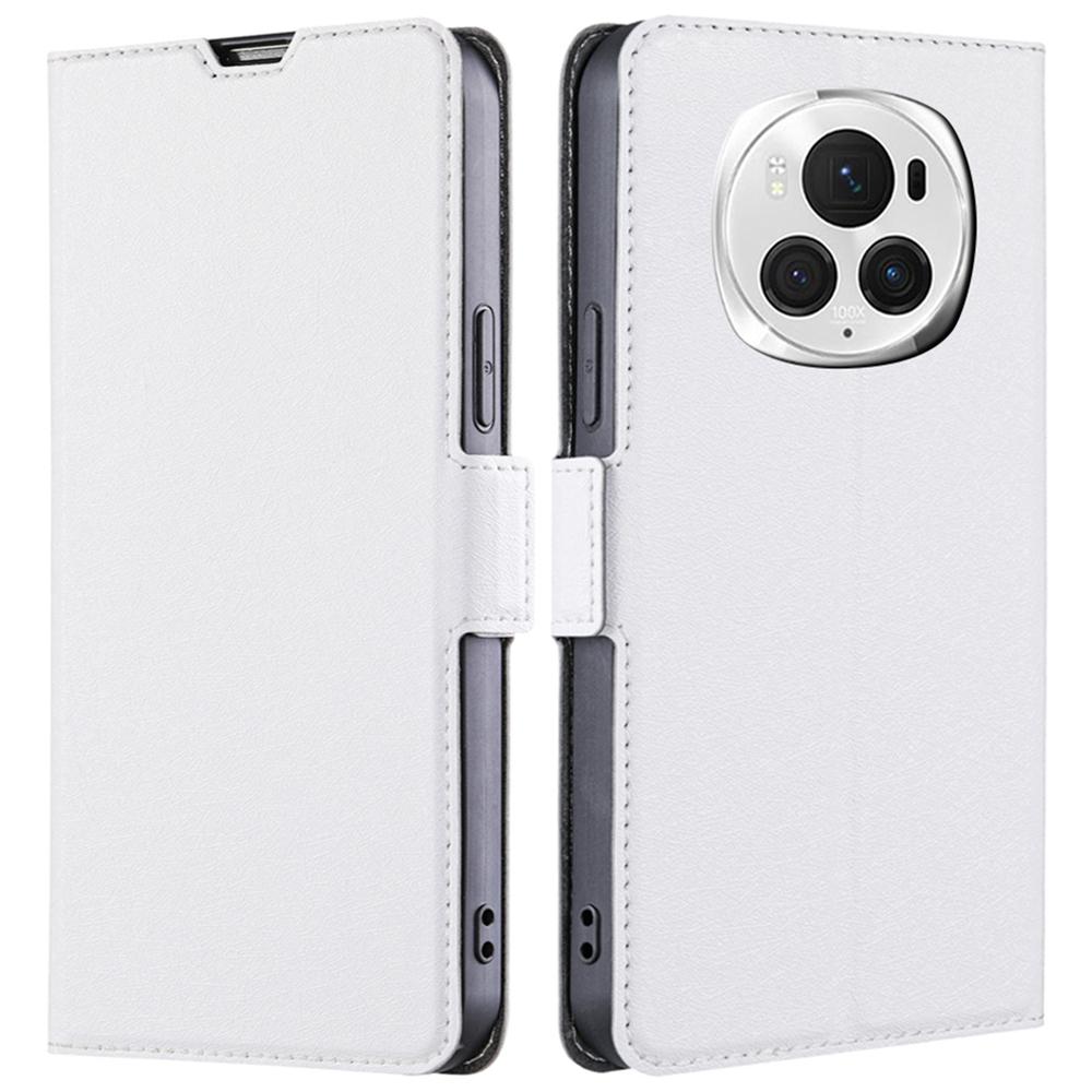 

For Honor Magic6 Pro 5G Case PU+TPU Phone Protective Cover Full Protection Phone Shell White