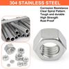 Hex Nuts Assortment Kit - 150Pcs Hardware Nuts Sets4#40 6#32 8#32 10#24 10#32 12#24 14-20 516-18 38-16 12-13 Nuts304 Stainless Steel