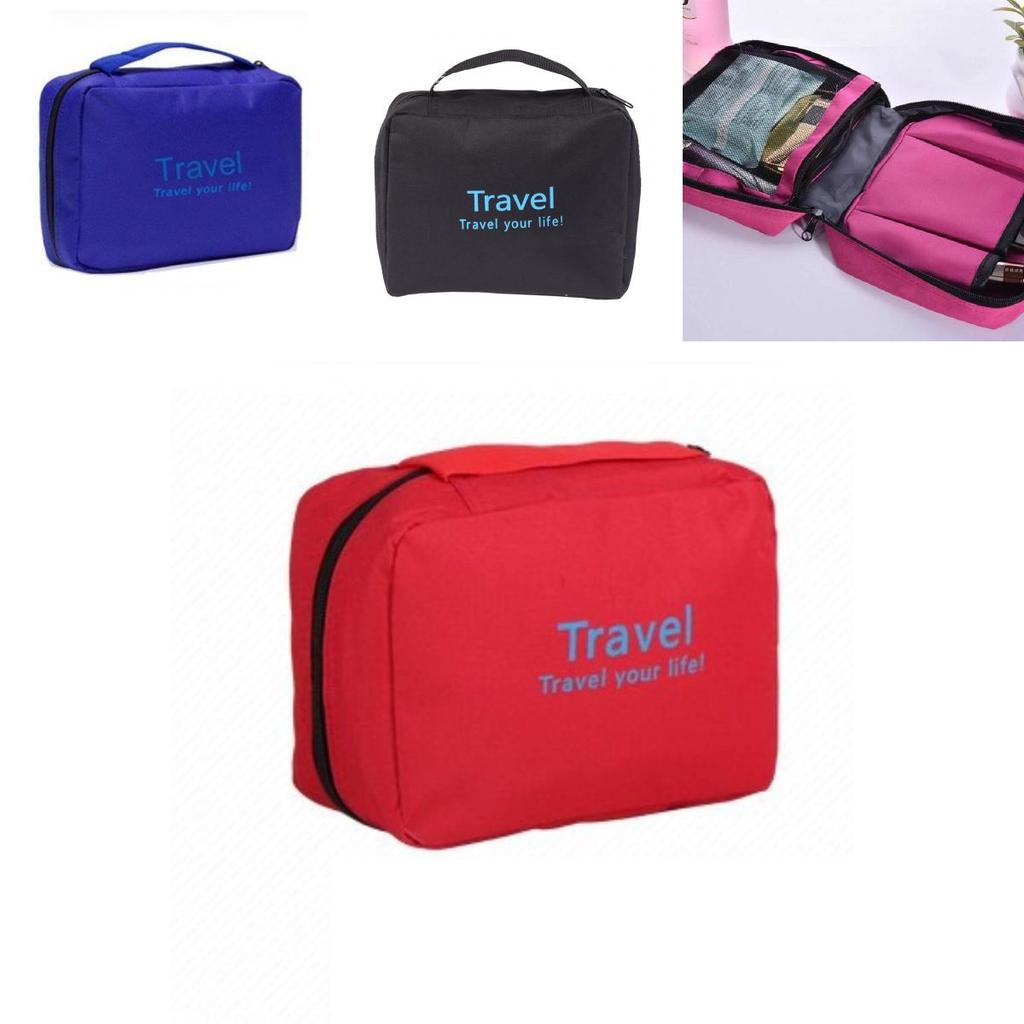 Large Capacity Travel Toiletry Bag With Hook For Makeup Storage Modern Simple Style