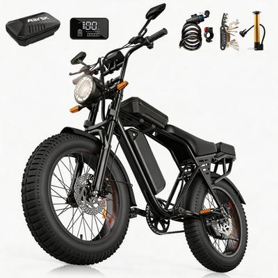 Aairsk Bicicletta Elettrica per Adulti, Ruote Grasse 20x4", Batteria Rimovibile 48V 15Ah, E-Mountain Bike 25km/h NFC