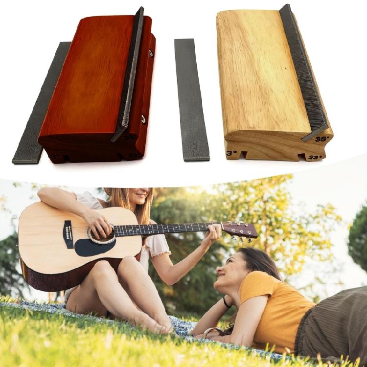 Fret Crown File 3/23/35 Degrees Precisions Guitar Repair Tool Wood Texture for Removing Burrs and Smoothing Fretboard
