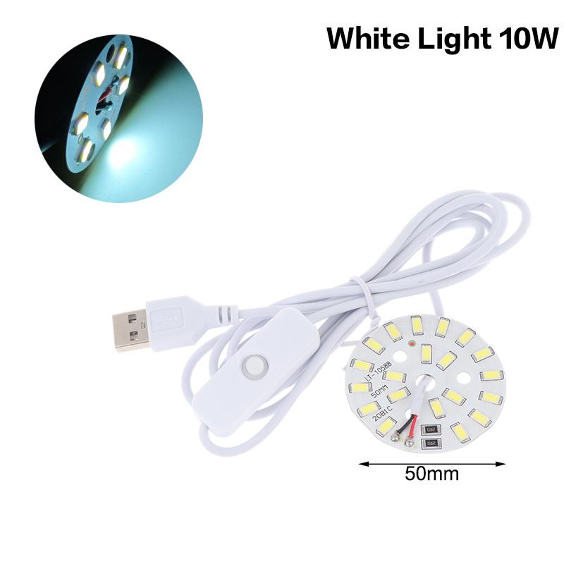 1 Pcs Dc5V Dimmable 48/55Mm Led Chips Smd5730 Led Lamp Usb Dimmer 5W 10W Light Board White Warm Light With On/Off Swicth Cable