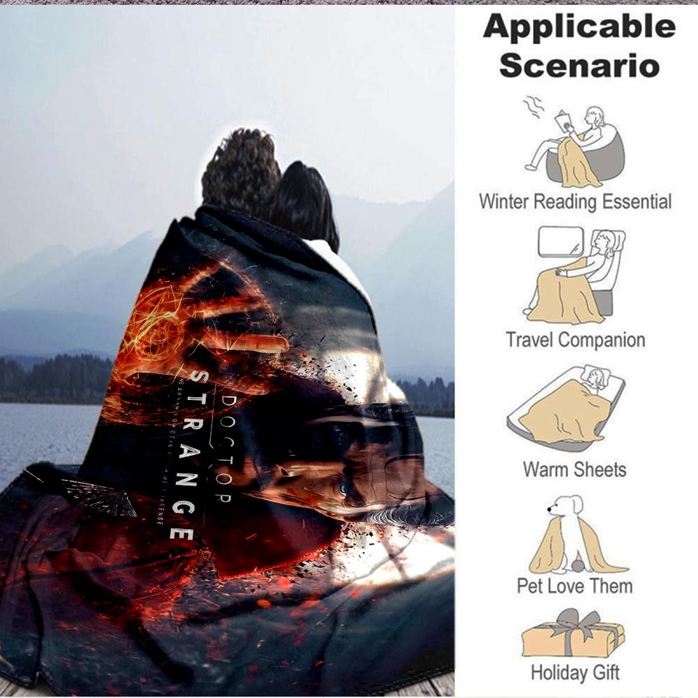 1Pc Doctor Strange Mystic Power Flannel Blanket, Soft And Comfortable, Casual Warm, Camping Travel, Christmas, Halloween Xmas Gift S1746