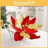 Christmas Flower Garland With Faux Flowers For Tree Decor And Festive Wreaths