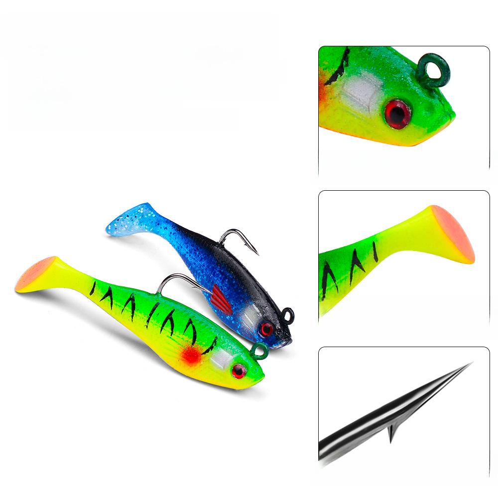 T-Tail Soft Bait 7.5cm 9.5g for Sea Bass Fishing - Bionic Lure for Boat & Sea Fishing