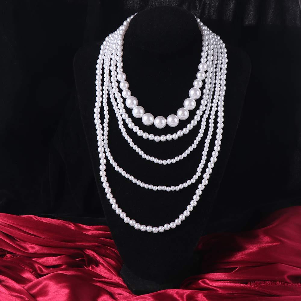 Luxury Multi Layer Necklaces Charms Exaggerated Necklaces Pearl Beaded Necklaces  Dress Decoration