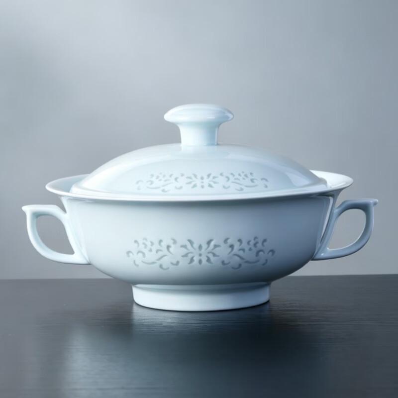 Jingdezhen Celadon Underglaze Ceramic Soup Pot