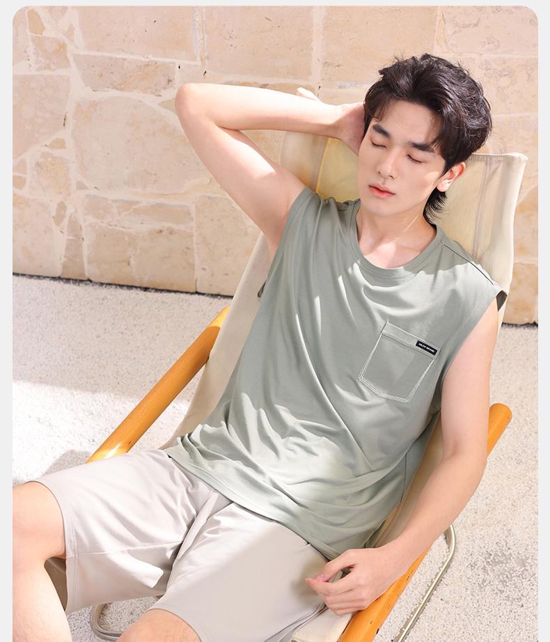 Xuanliang 26 new men's sleepwear summer thin Modal cotton vest shorts ice silk cool home suit set