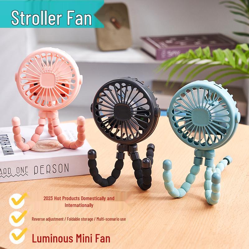 2023 Summer Transformable Mini Fan: Portable Desk, Handheld, & Stroller Fan V10-Round розовый