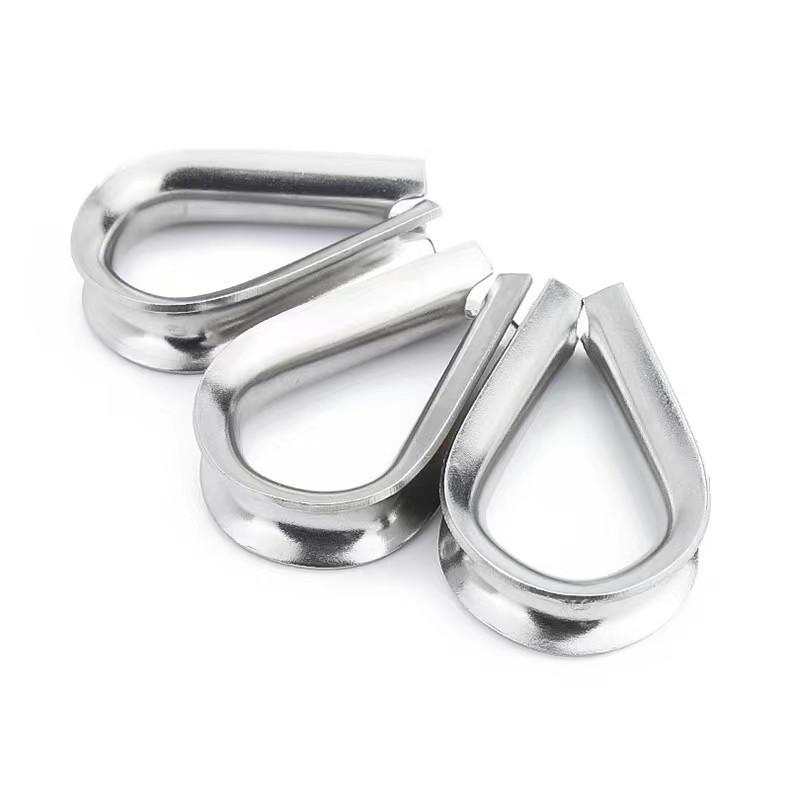 304 Stainless Steel Cable Wire Rope Protective Sleeve M1.5-M16 Thimbles Rigging Chicken Heart Ring for Workpiece Fixing