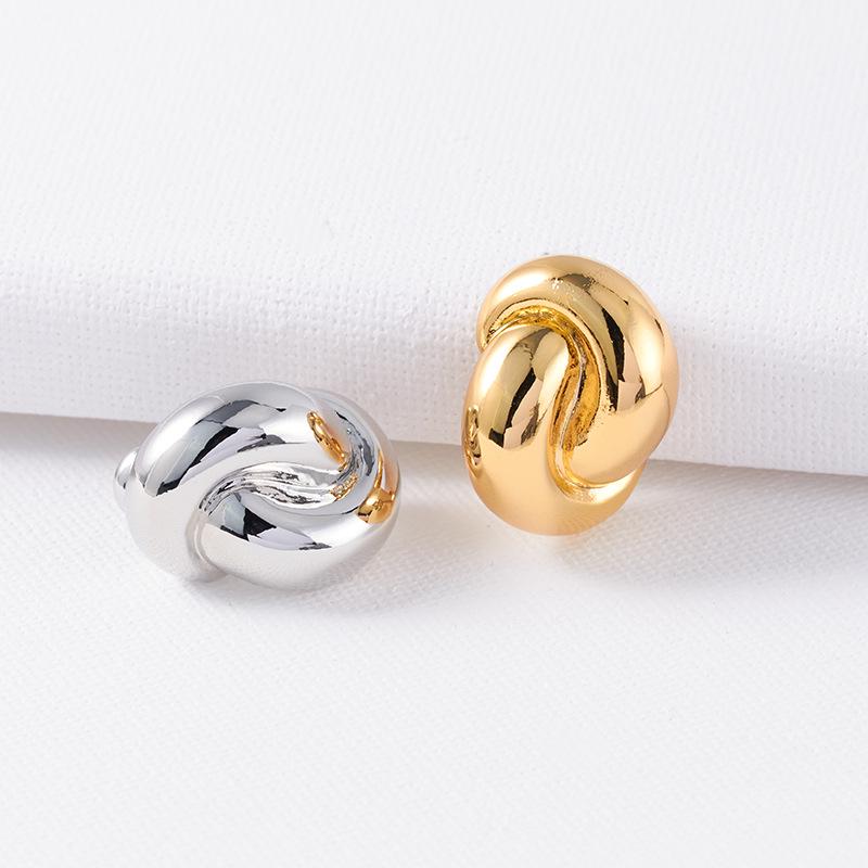 925 Silberstift Doppelstrang Metall-Wrap Ohrstecker - Französischer Stil Vintage High-End Schmuck