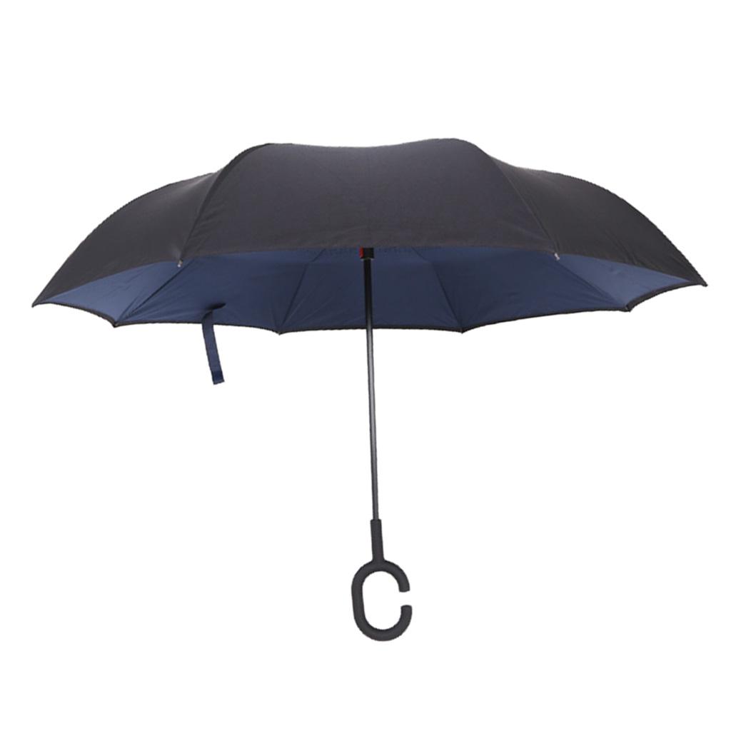 Unisex Reverse Folding Umbrellas Car Outdoor Straight Parasol