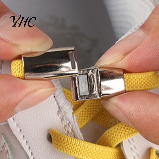 Lazy Shoe Lace Buckle 1 Pair Shoelace Metal Magnetic Lock Laces Clip No Tie for Sneakers Kids Adult Curved Fastener