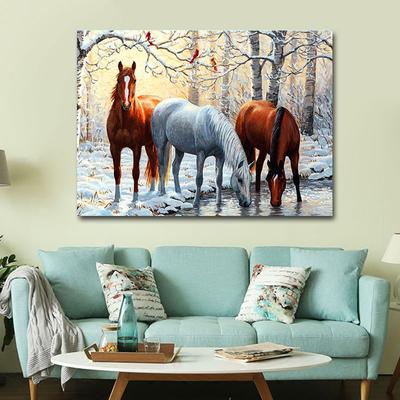 DIY Diamant Stickerei Schneepferd Vollrunde Diamant Malerei Mosaik Home Decor