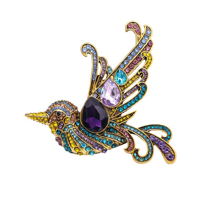 "Vitraliu Păsări Vintage Animal Modă Pasăre Broșă High-end"
