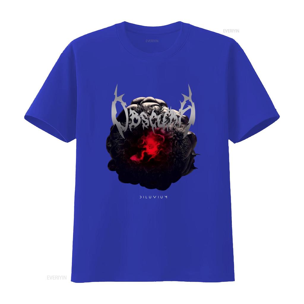 OBSCURA Diluvium Band T Shirt Unique Dark Art Design for Metal Fans Vintage Washed Homme Designer Clothes Top For Everyday Wear