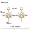 Gold Plated with Inlaid Zircon Small Star Charms Pendant For DIY Jewelry Making Handmade Bracelet Necklace Earrings Accessories