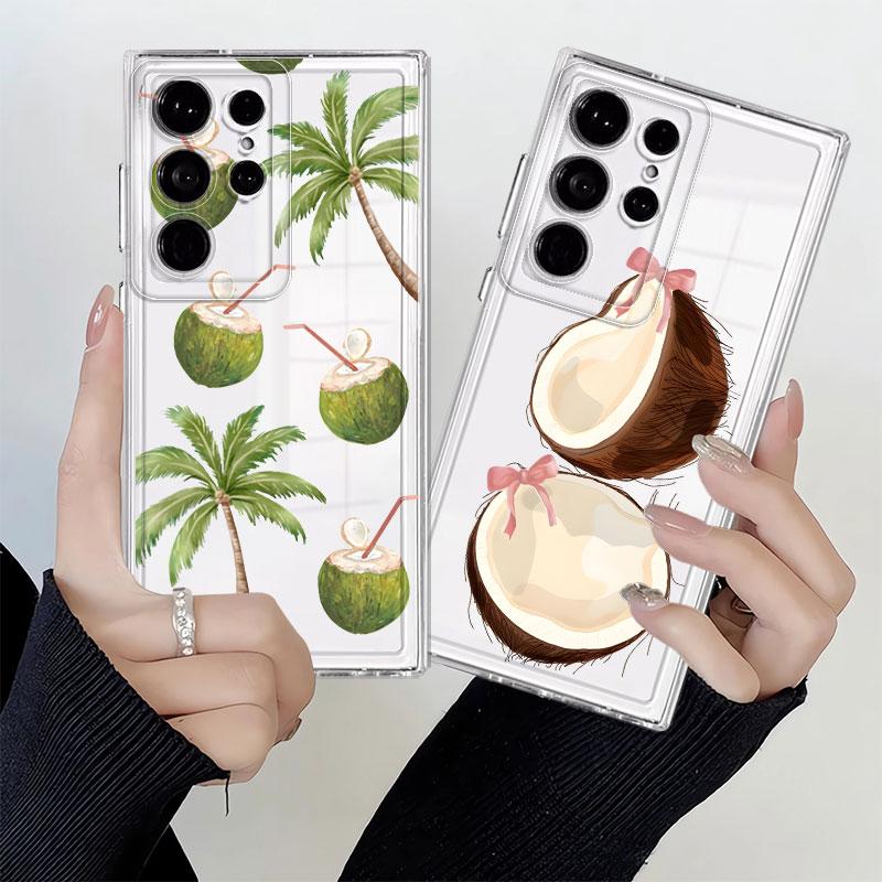 Phone Cover Case for Samsung Galaxy S26 Note 20 Ultra 10 S22 FE S21 S23 Ultra S25 Edge S20 Plus S24 Simple Coconut
