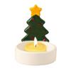 Christmas Ceramics Candle Holder Penguin Xmas Tree Mushroom Tealight Votive Candle Stand Candlestick Table Centerpiece Desktop Decoration