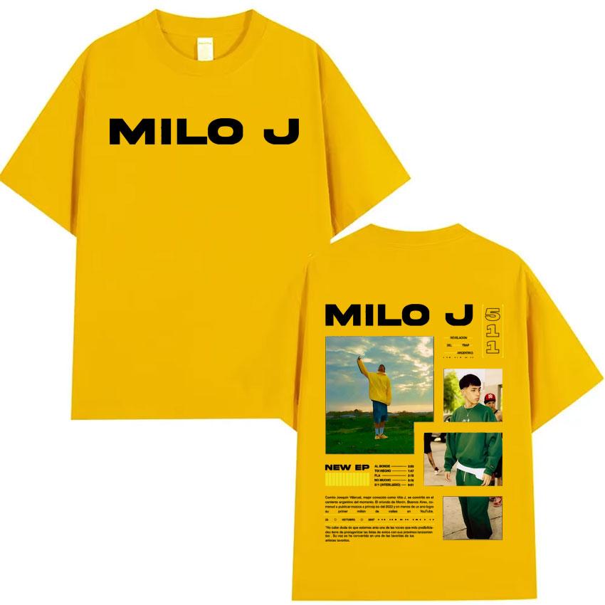 2025 Tour Tee Rapper Milo J 511 NEW Album Fashion Graphic Tshirt Men Music Streetwear Hip Hop Shortsleeve Summer Print Tshirt