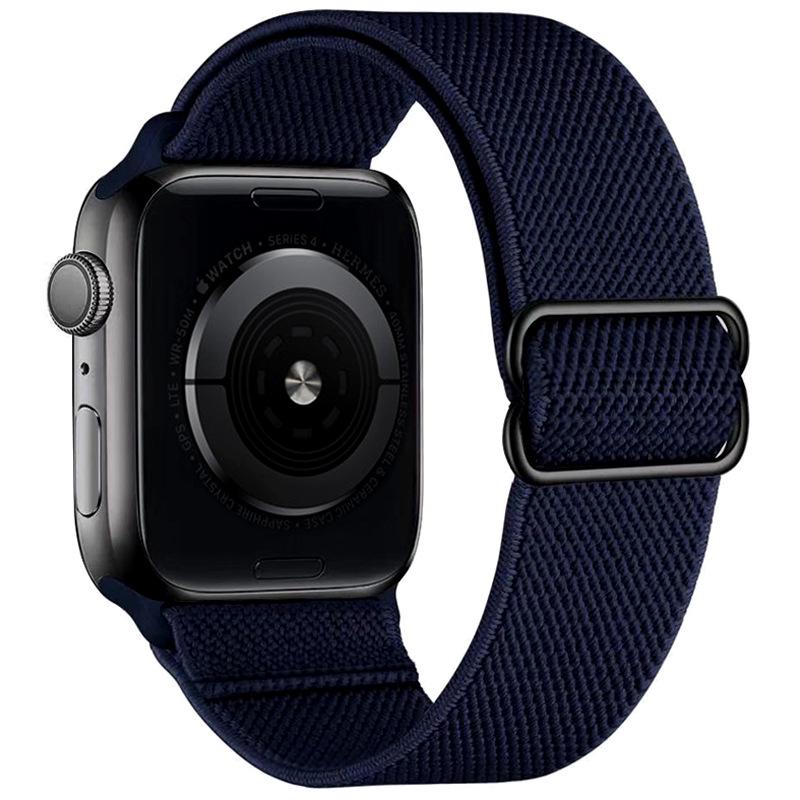 Adjustable Apple Watch Strap with Japanese Buckle - Single Loop Woven Elastic Nylon Compatible with iWatch