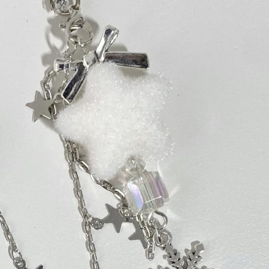 Schneeflocke Weihnachten Handyband für Frauen Winter Plüsch Beflockung Schlüsselanhänger für Tasche Kameratasche Mode