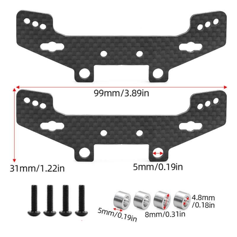 High Strength Carbon Fiber Shock Absorbers Mount Compatible With TT02 Models Stability Car Upgrade Component