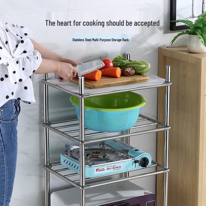 FATTBAO Edelstahl Mehrschichtiges Bodenregal