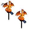 Squisita Statua Commemorativa Drago Luce Solare da Giardino, Notte di Halloween Resina Zucca Gotica Regalo Unico per Amanti Statua, Fantasia Medievale