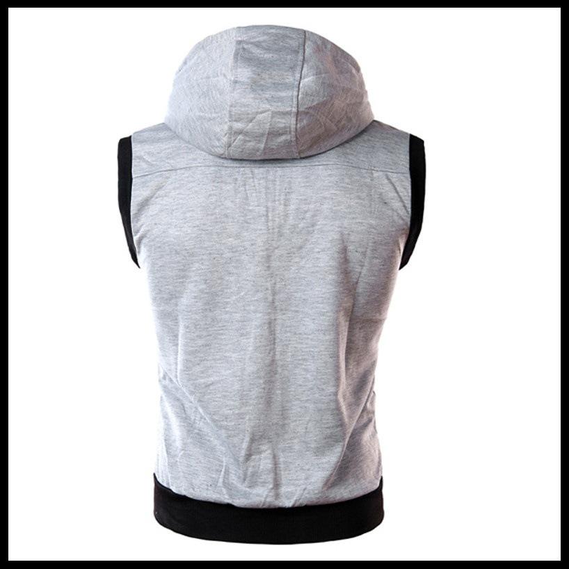 Men's Summer Hooded Sleeveless Vest - Solid Color, Slim Fit (WZ10A)