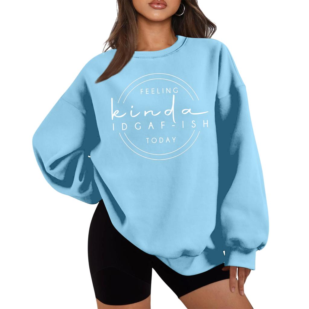 Girls' Printed Round Neck Casual Fashion Top Sweatshirt