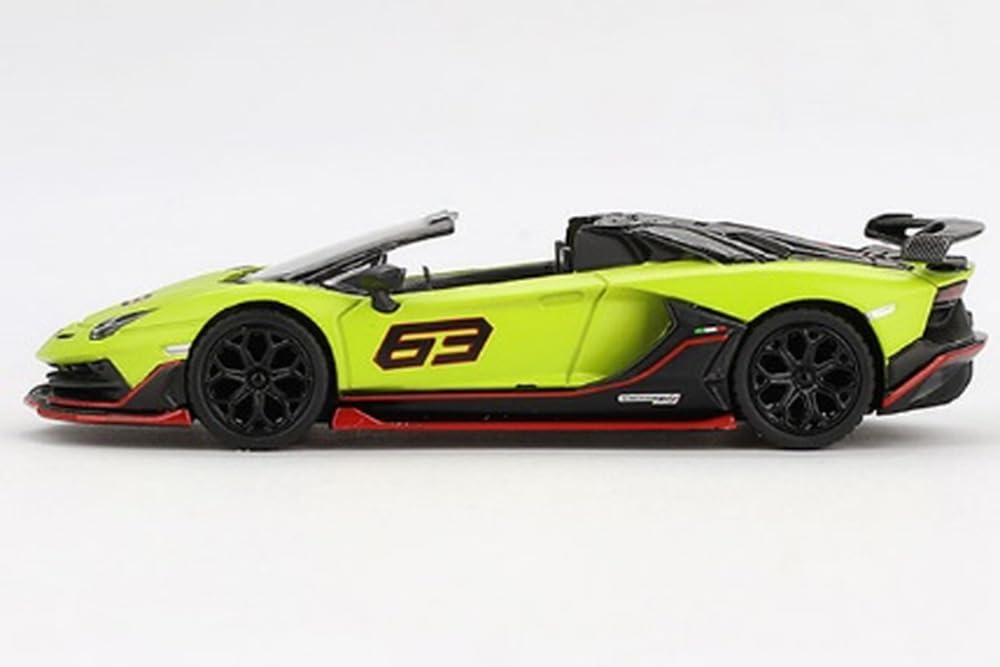MINI GT 1/64 Scale Lamborghini Aventador SVJ 63 Roadster Verde Shock (Green) (Left-Hand Drive) Finished Model MGT00887-BL