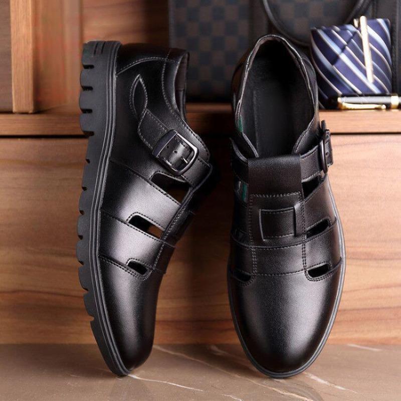 Leather Shoes Summer Men's Leather Shoes Business Casual Hollow Leather Sandals Men's Shoes