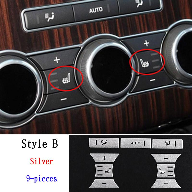For Land Rover Range Rover Vogue L405 2013-17 Aluminum Alloy Black Car Rear Air Conditioning Button Trim Sticker Car Accessories