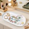 Oval-shaped Tray Set Bathroom Vanity Storage Tray for Countertop Melamine Plastic Organizer Tray for Dresser Tops, Toilet