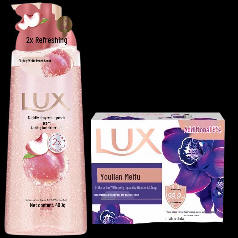 

Lux White Peach Shower Gel & Lotus Soap Set
