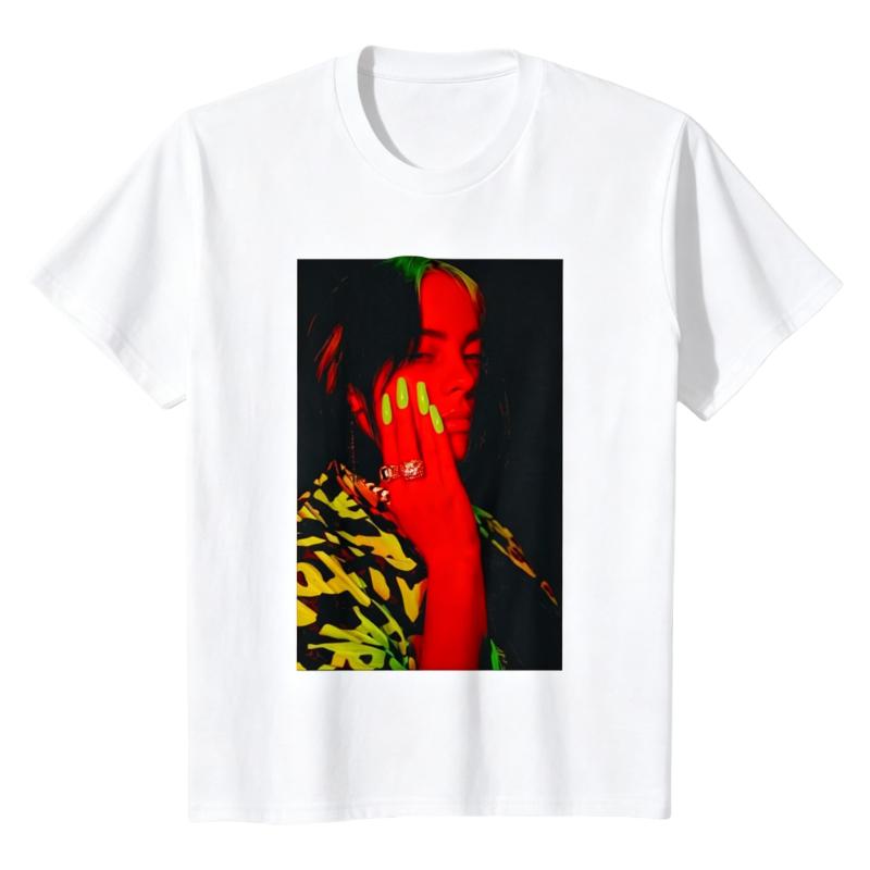 

Unisex Neon Color Pop Billie Eilish TShirt Soft Cotton Crew Neck Short Sleeve Retro 90s Music Fan Casual Graphic Top 4XL