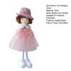 Christmas Angel Doll Hanging Decoration Top Hat Lace Dress Long Legged Plush Girl Hanging Ornament Holiday Party Pendant