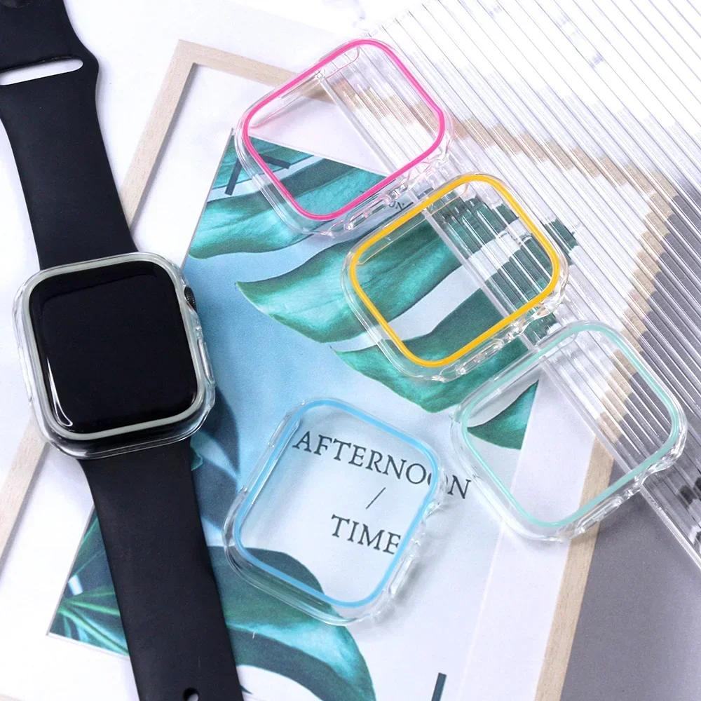 Colorful Cover for Apple Watch Case Ultra 49mm 45mm 44mm 41mm 40mm Hard PC Bumper Protective Frame iWatch 8 7 6 5 SE Accessorie