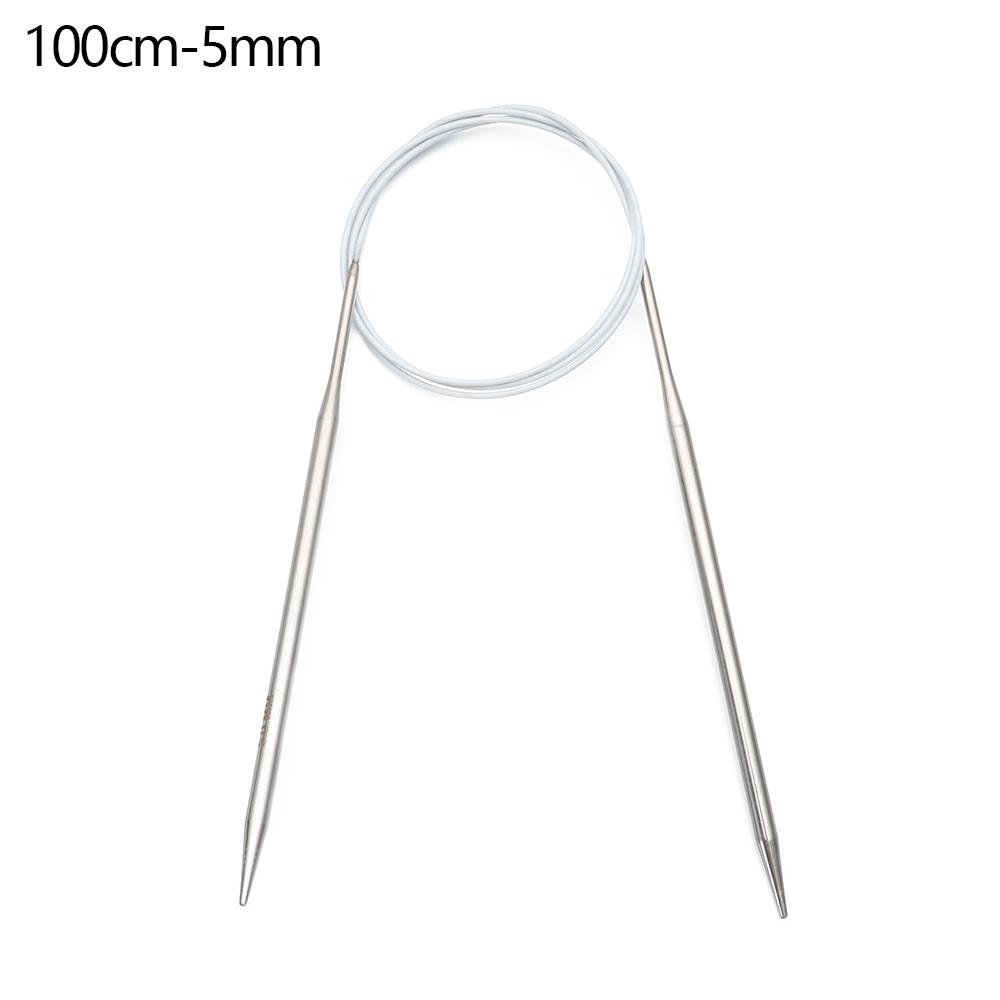 80/100cm Stainless Steel Circular Needle Round Weaving Knitting Needles Handmade Crochet Hook DIY Crafts Household Sewing Pins
