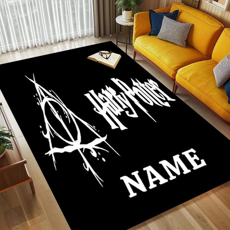 Custom Name Harry Potter Living Room Non-Slip Area Rug Soft Carpet for Bedroom Kids Playroom Sofa Office Home Decor Doormat