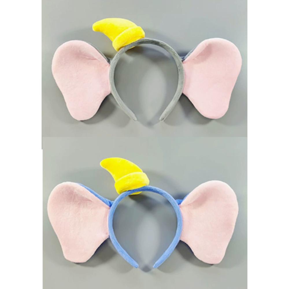 2pcs Animal Cartoon Headbands Elephant Ears Hair Hoop Plush Animal Ears Hairband for Washing Face Makeup Hair Accessories